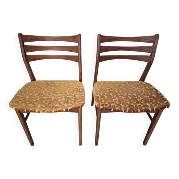 Paire de chaises danoises en teck éditées par Faldsled