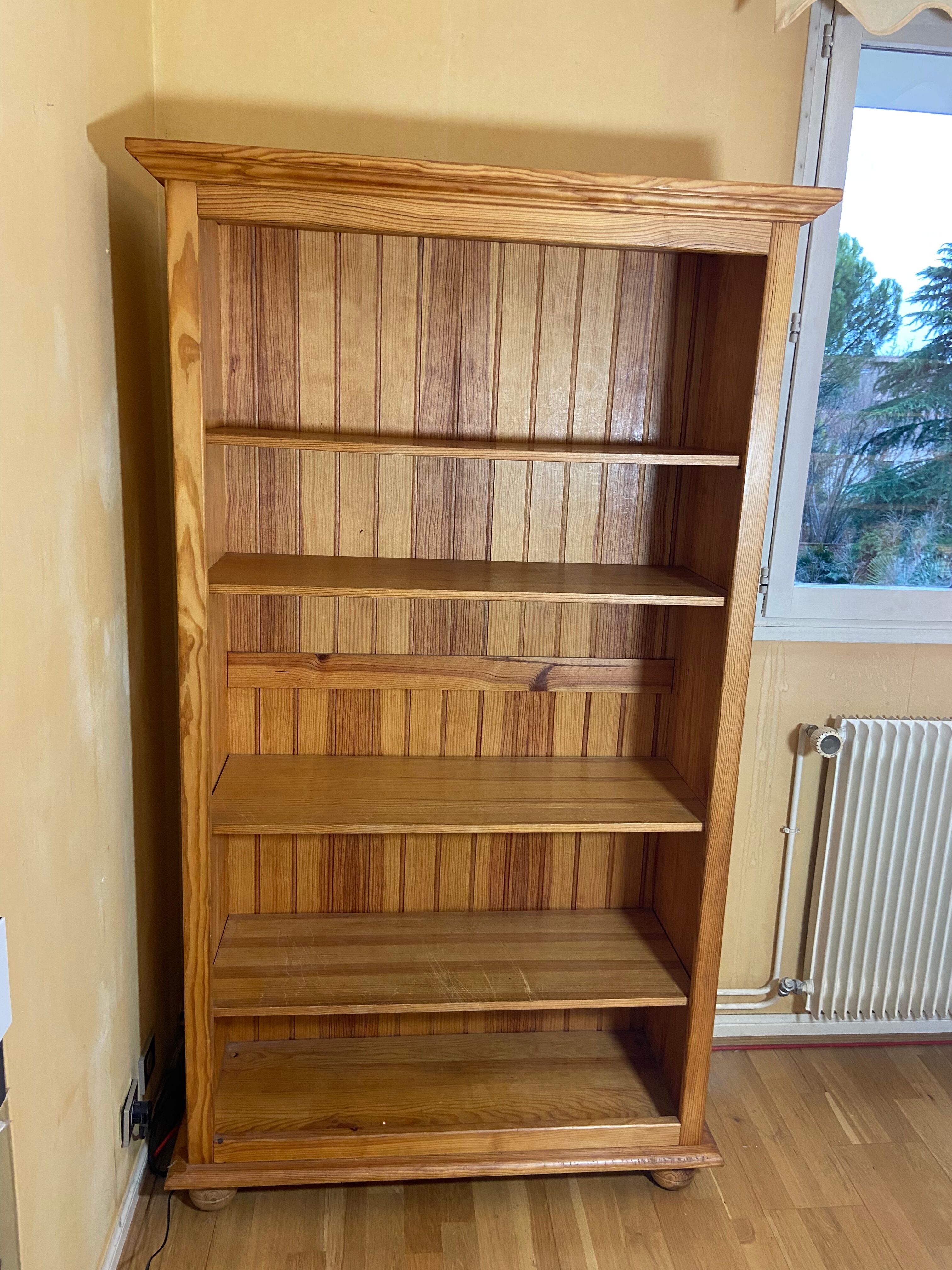 Bookcase solid pine shelf 1980