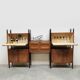 Rare Italian midcentury design modular teak webbing wall unit cabinet