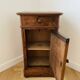 Antique bedside table in solid walnut