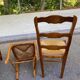 Set of 6 Provençal Louis XV chairs in solid oak with straw seats 198