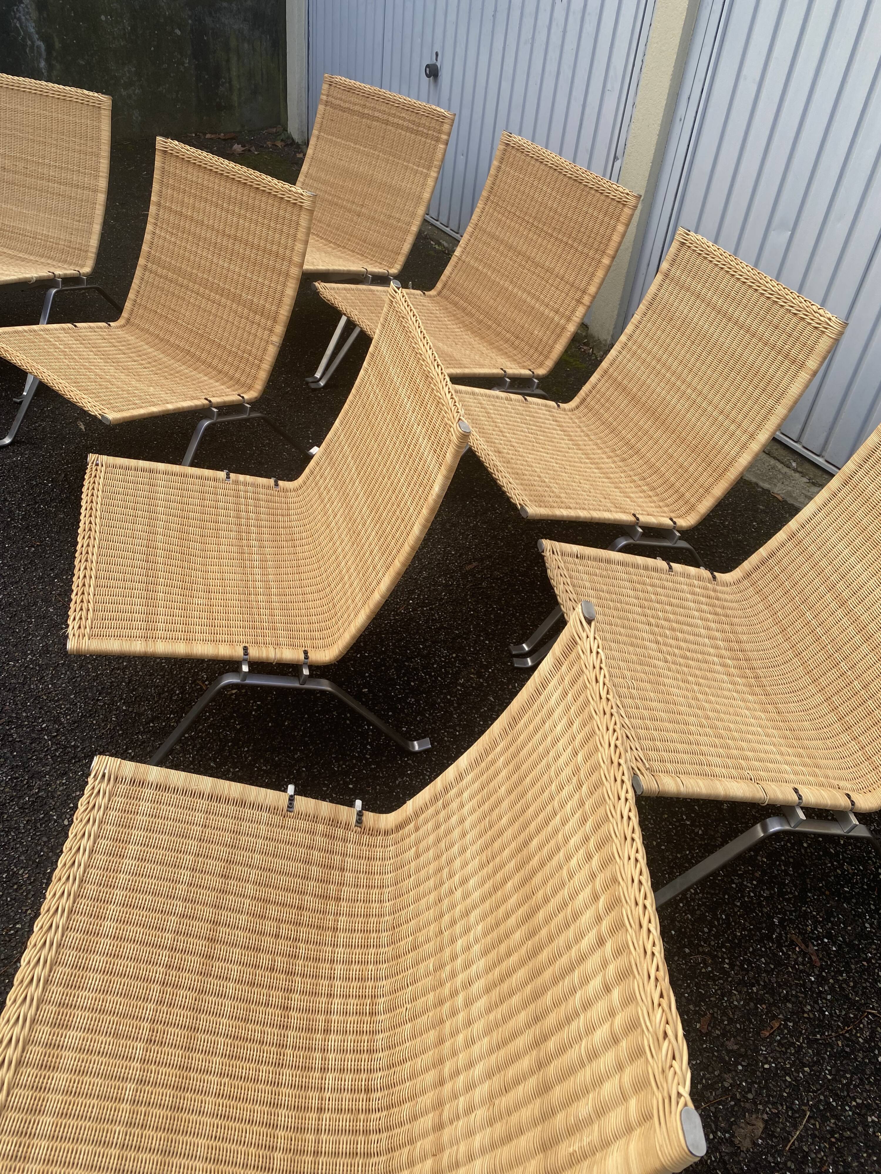 8 fauteuils Pk22 de Poul Kjaerholm , signé Fritz Hansen