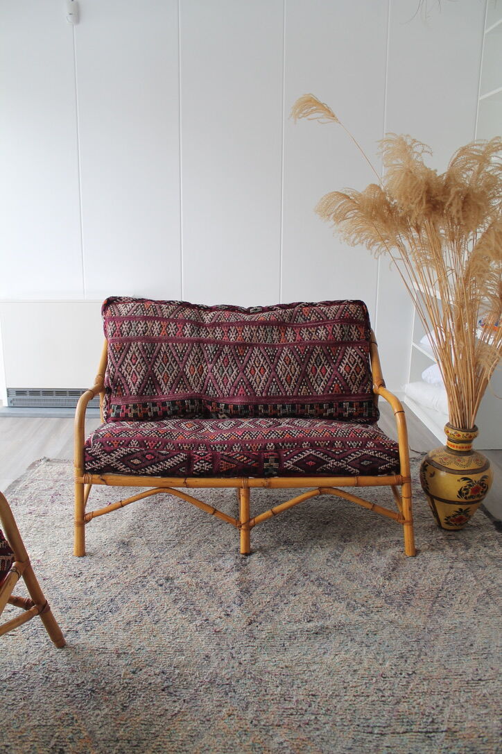 Vintage bamboo sofa 90