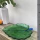 Large glass leaf dish