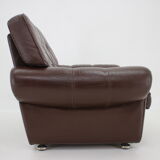1970s Danish Brown Leather Armchair, Denmark