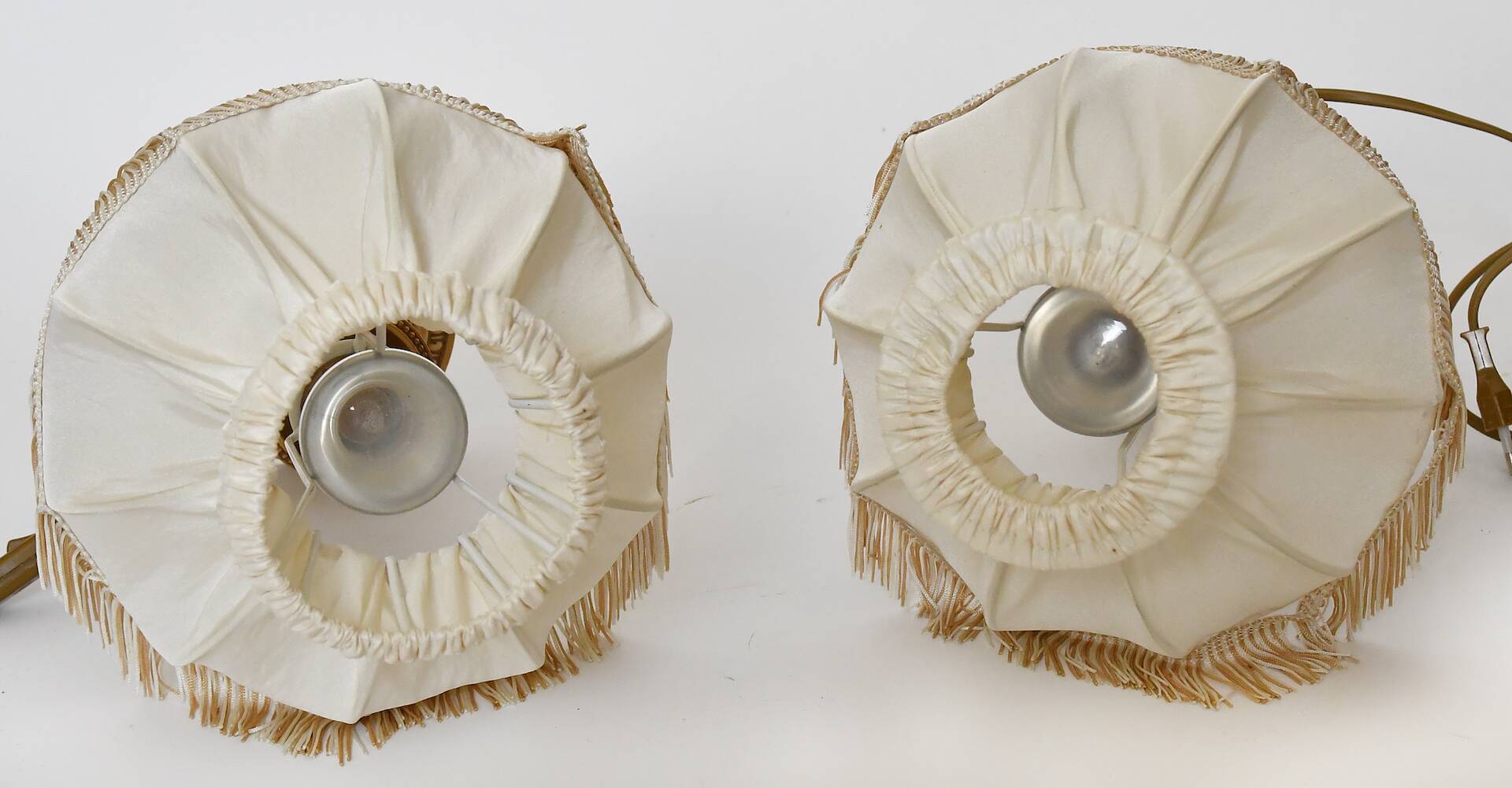 Pair of gold metal table lamps