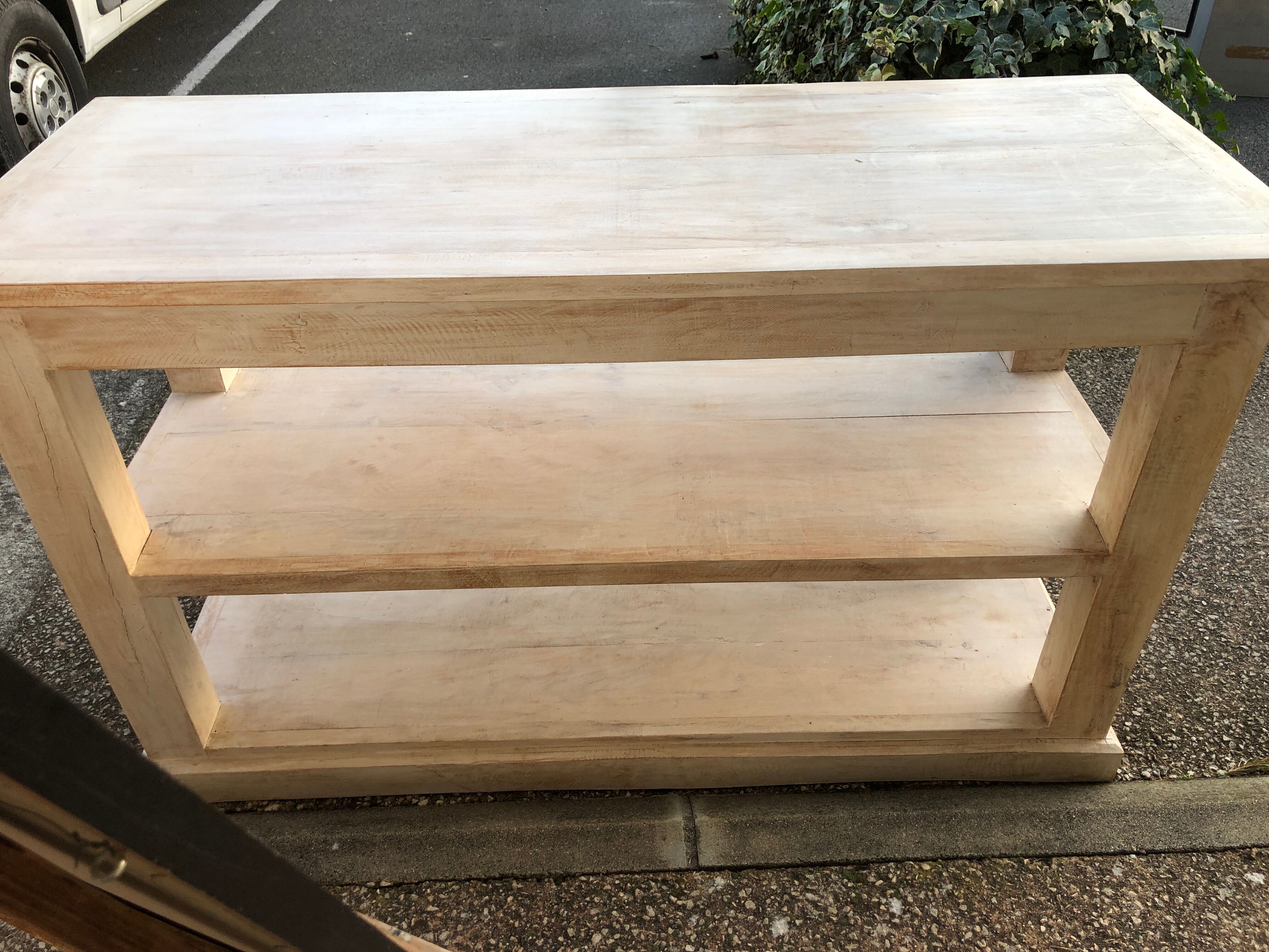Table de drapier console etagère