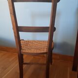 Antique chair low seat braided