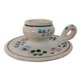 Vintage earthenware candle holder signed RP Vallauris