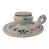 Vintage earthenware candle holder signed RP Vallauris