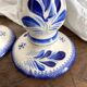 Pair of Quimper earthenware candlesticks