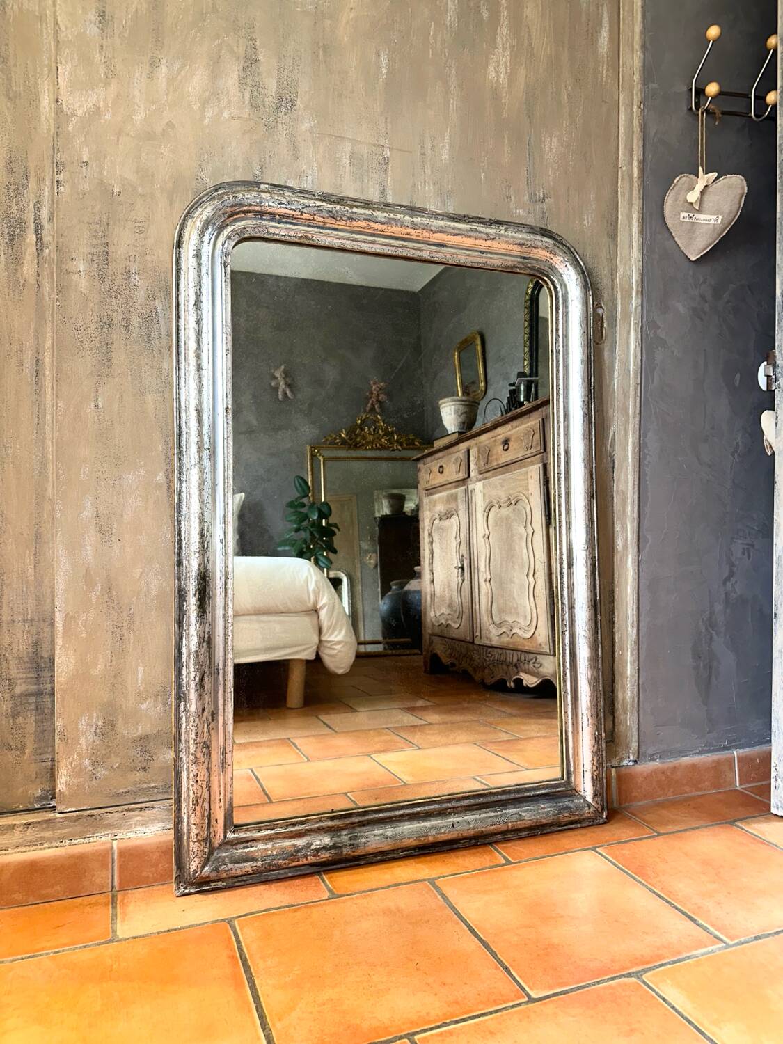 Louis-Philippe antique silvered mirror 19th century