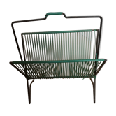Vintage scoubidous magazine holder