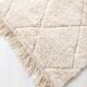 Moroccan Berber carpet blessed ouarain ecru plain with engraved diamonds 148x96cm