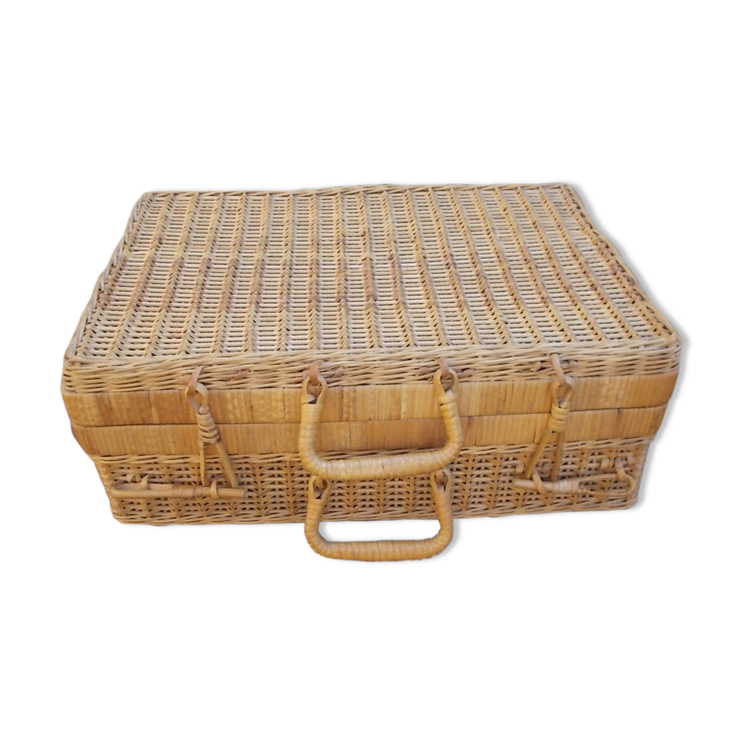 Wicker briefcase suitcase