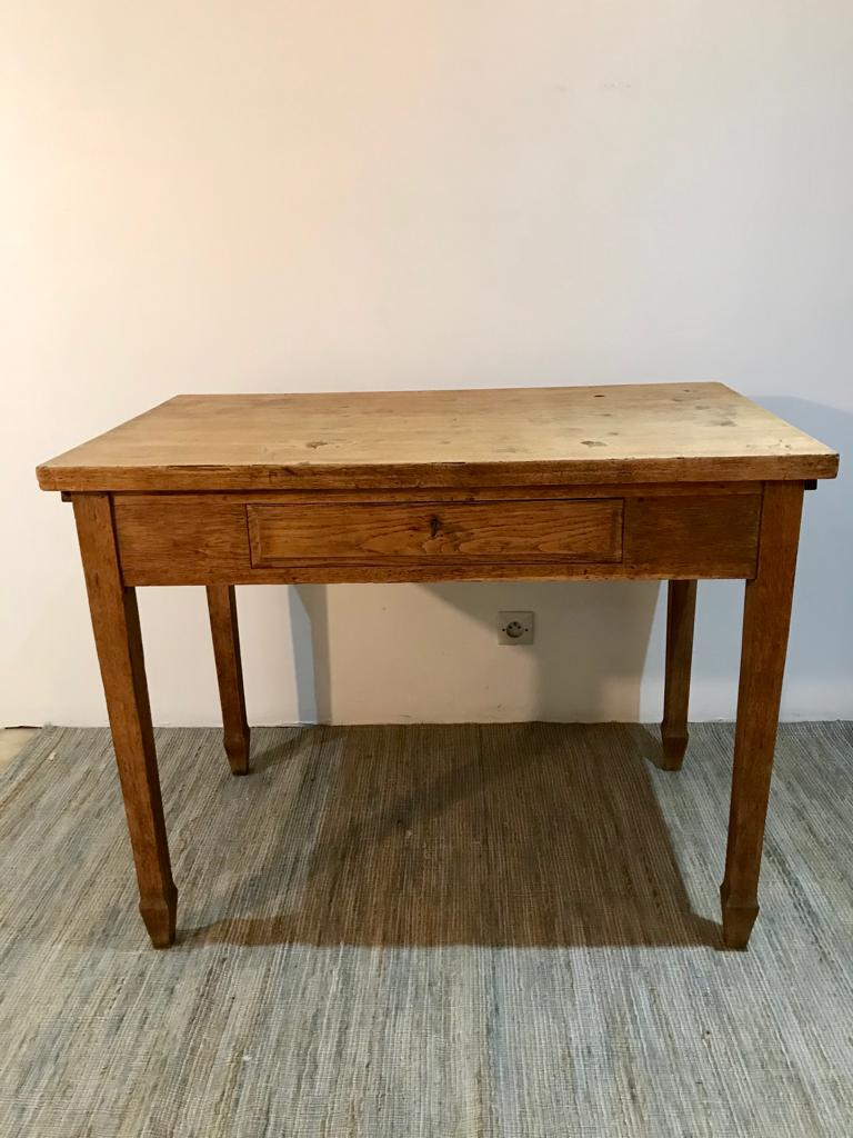 Firm table desk in raw solid oak vintage