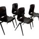 Set of four pagholz galvanitas s22 stackable school chair brown