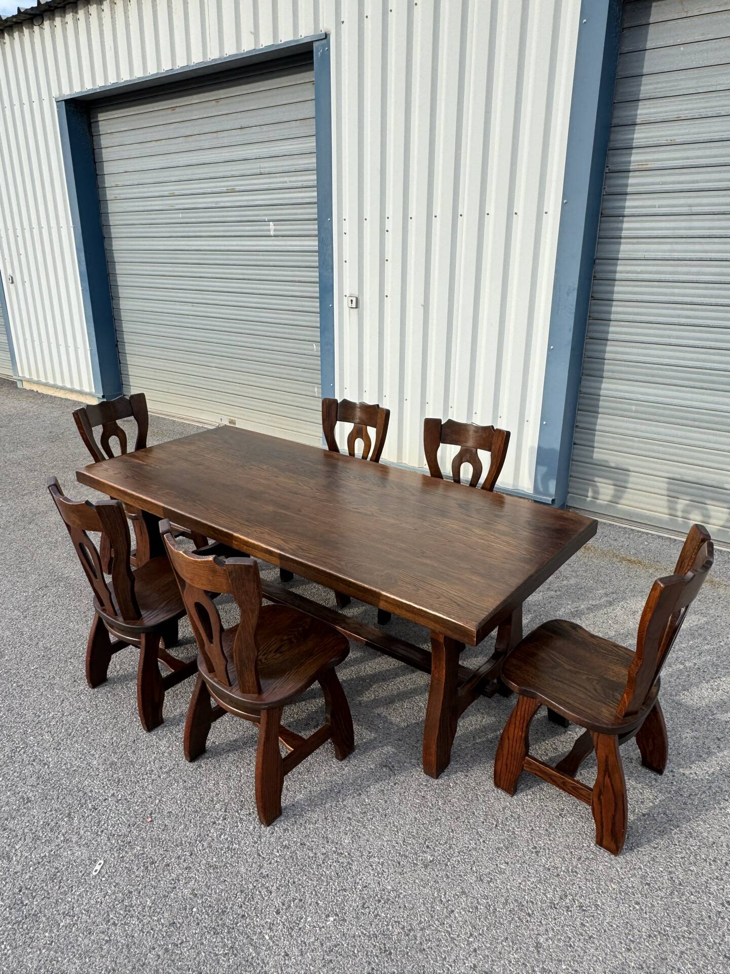 Dining table and 6 chairs by Guillerme and Chambron