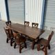Dining table and 6 chairs by Guillerme and Chambron