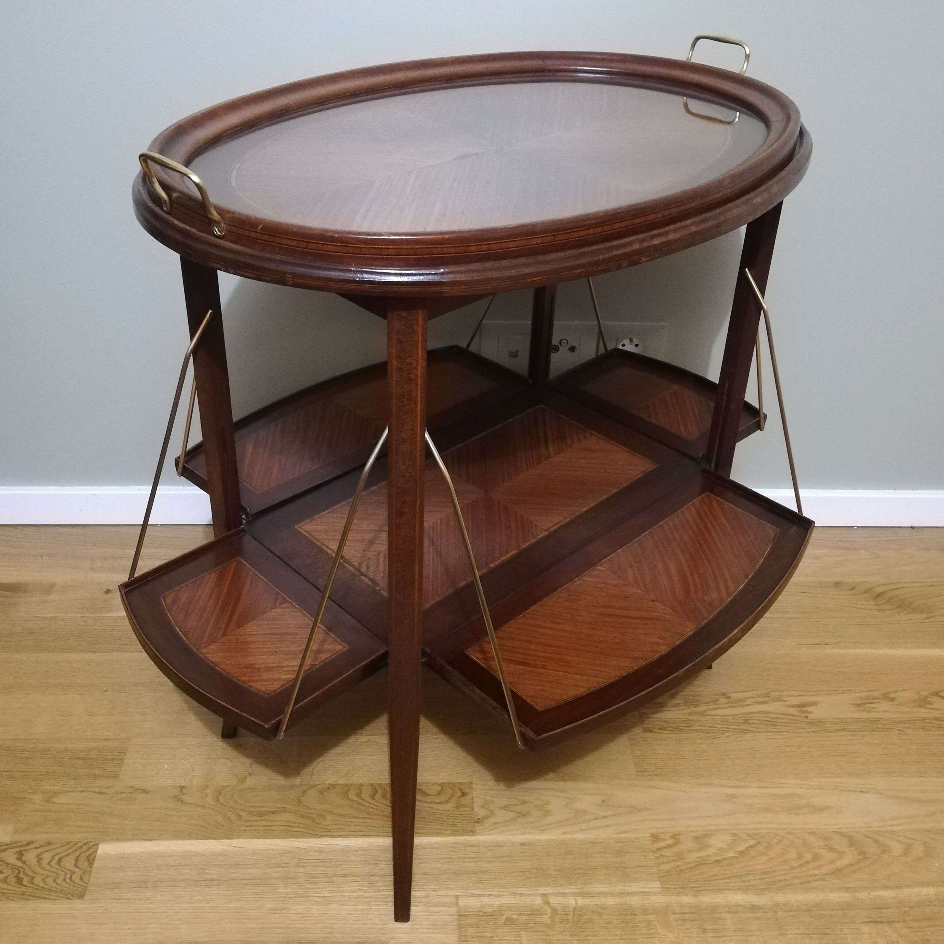 Art deco dessert in mahogany and marquetry