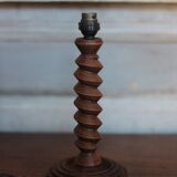 Turned wood lamp base, wooden lamp, table lamp, bedside lamp, lamp
