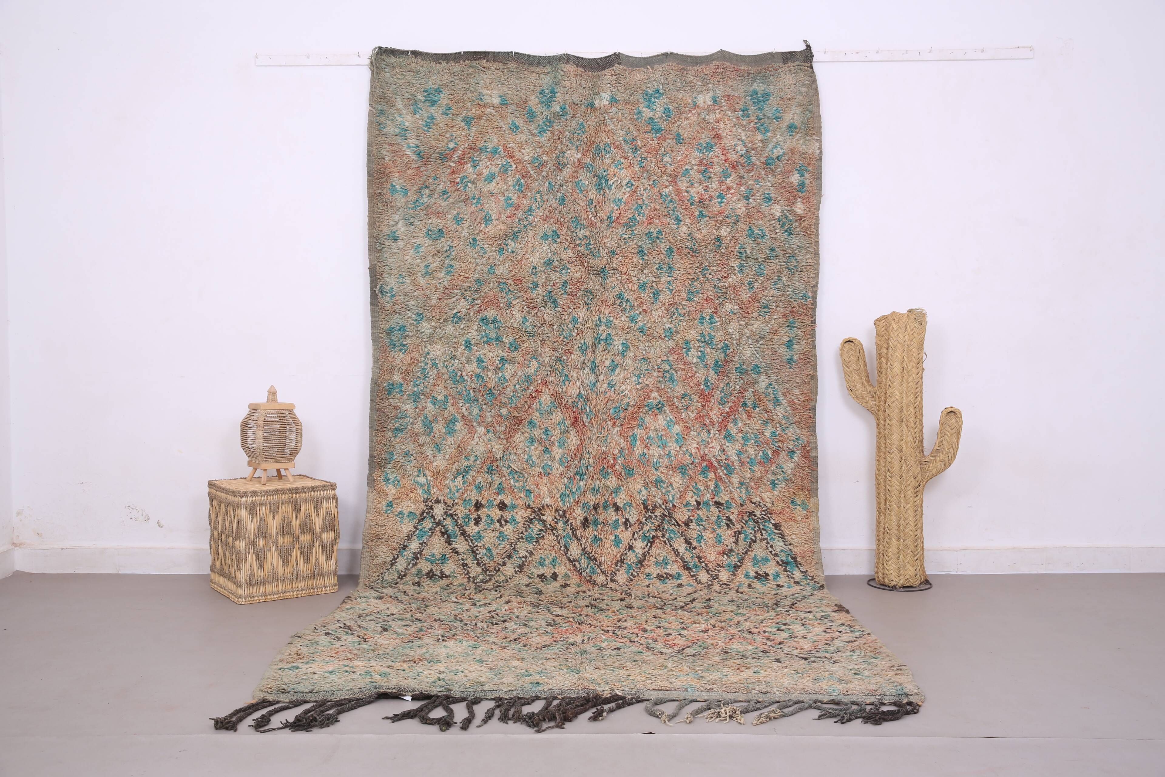 Tapis en laine marocain vintage 173 x 339 cm - Tapis fait main berbère style bohème