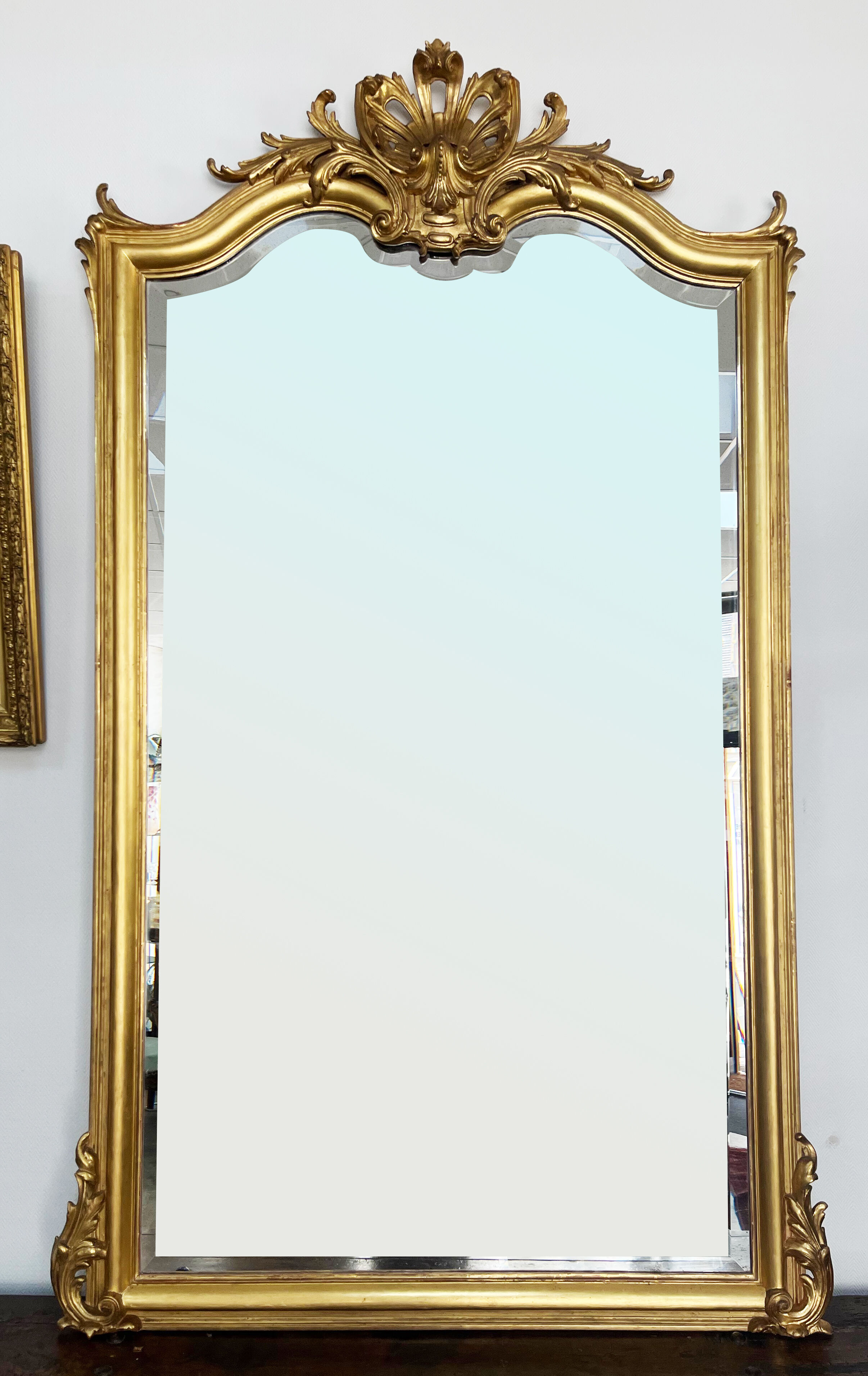 Large gilt mirror from the 19th century in the LOUIS XV style