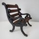Banc miniature vintage en bois et fer forgé