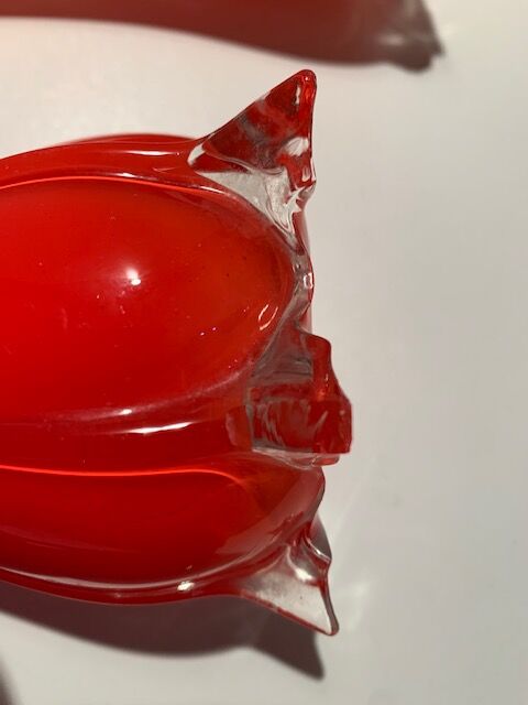 Pair vase soliflore orange glass Murano