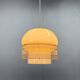 Mid-Century Opaline Glass Pendant Light with Brass Detail & Beads