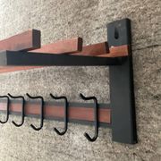 Scandinavian cloakroom coat rack in teak and metal