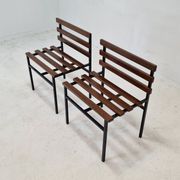 Set of 2 benches in teak, italy, 1960s