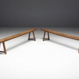 Rustic primitive benches, france, 19th century