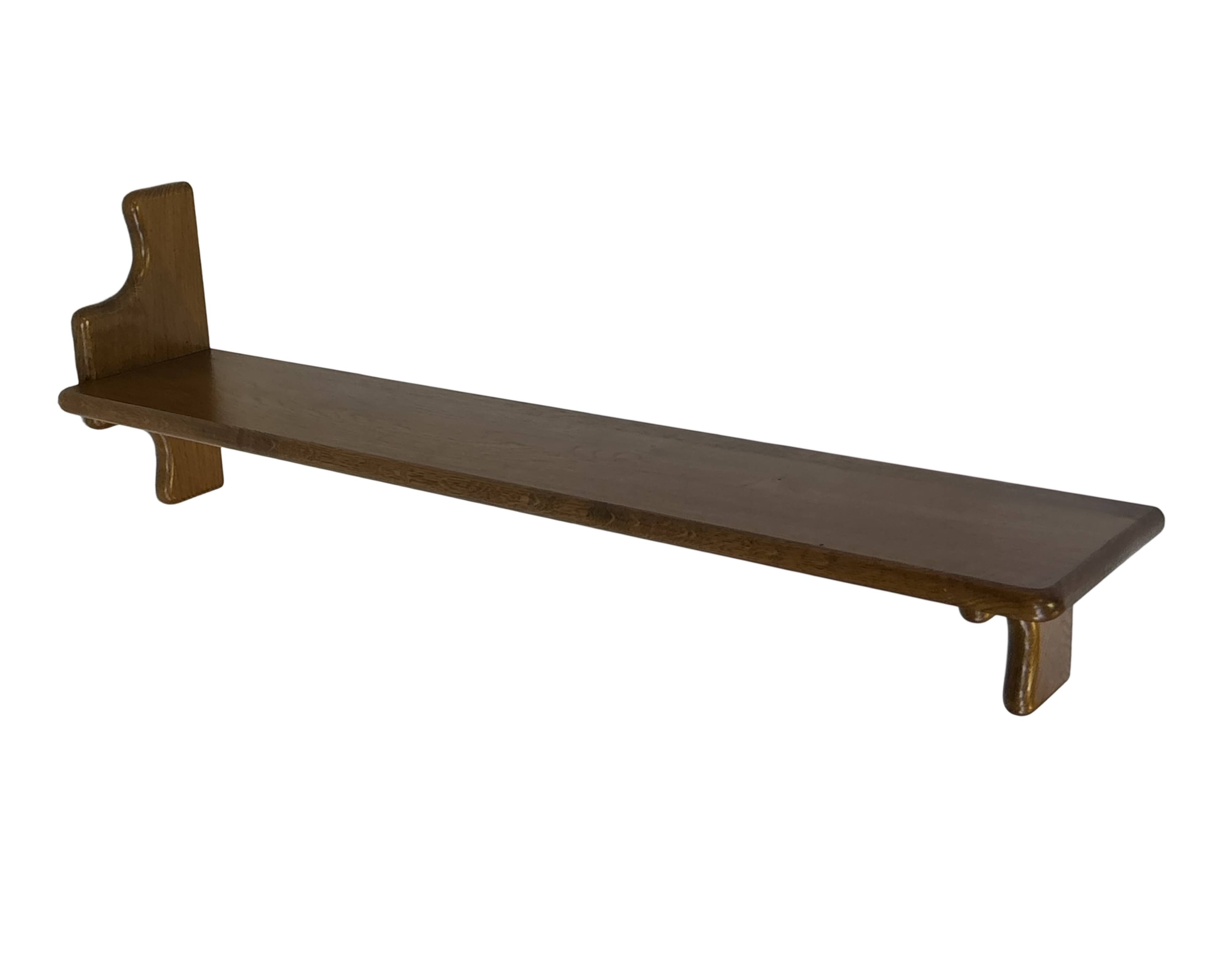 Vintage wooden wall shelve rack bookshelf in oak wood minimalist