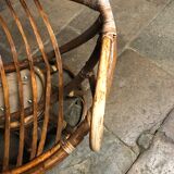 Swivel rattan armchair