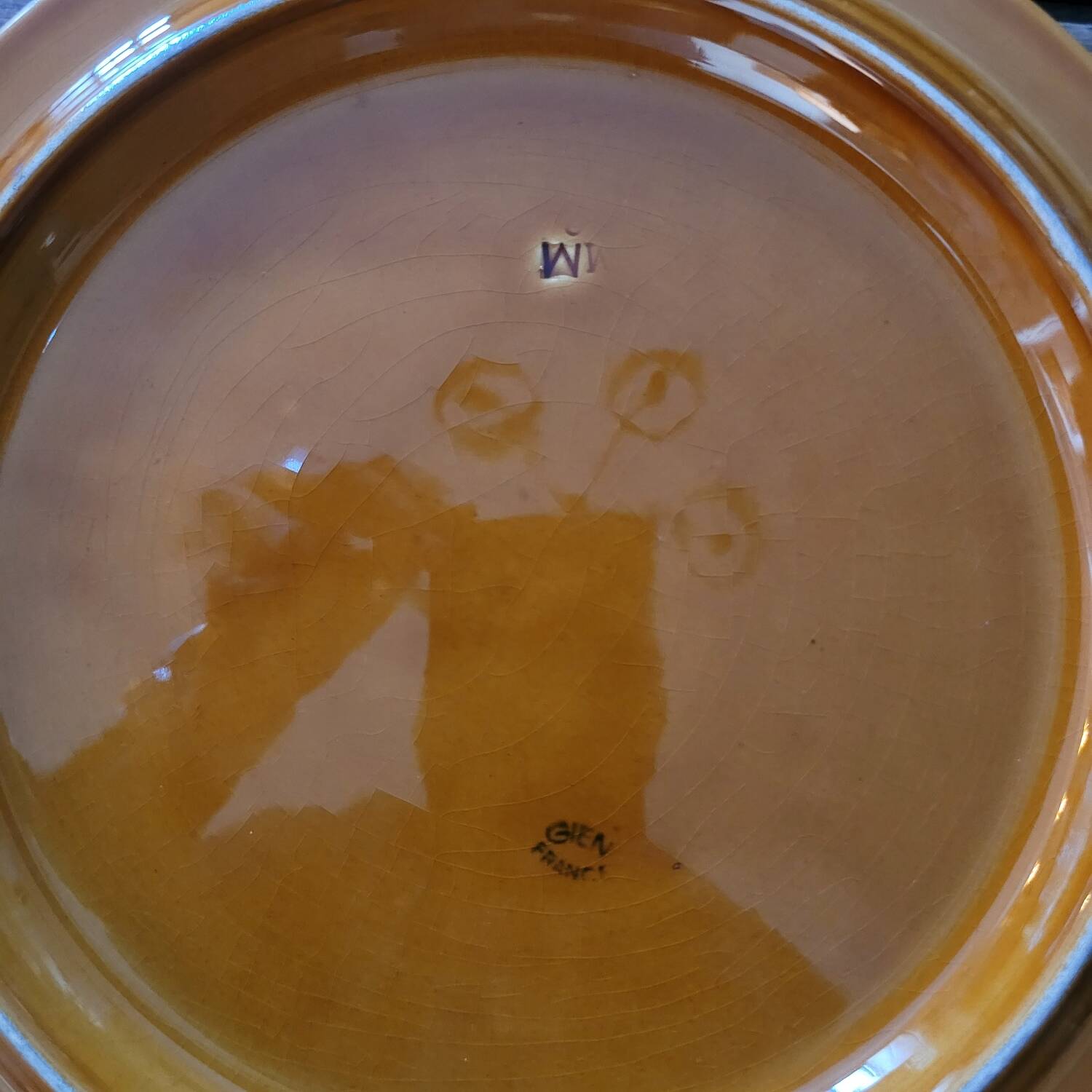 Lot Gien – Earthenware trivet and 2 bottle coasters