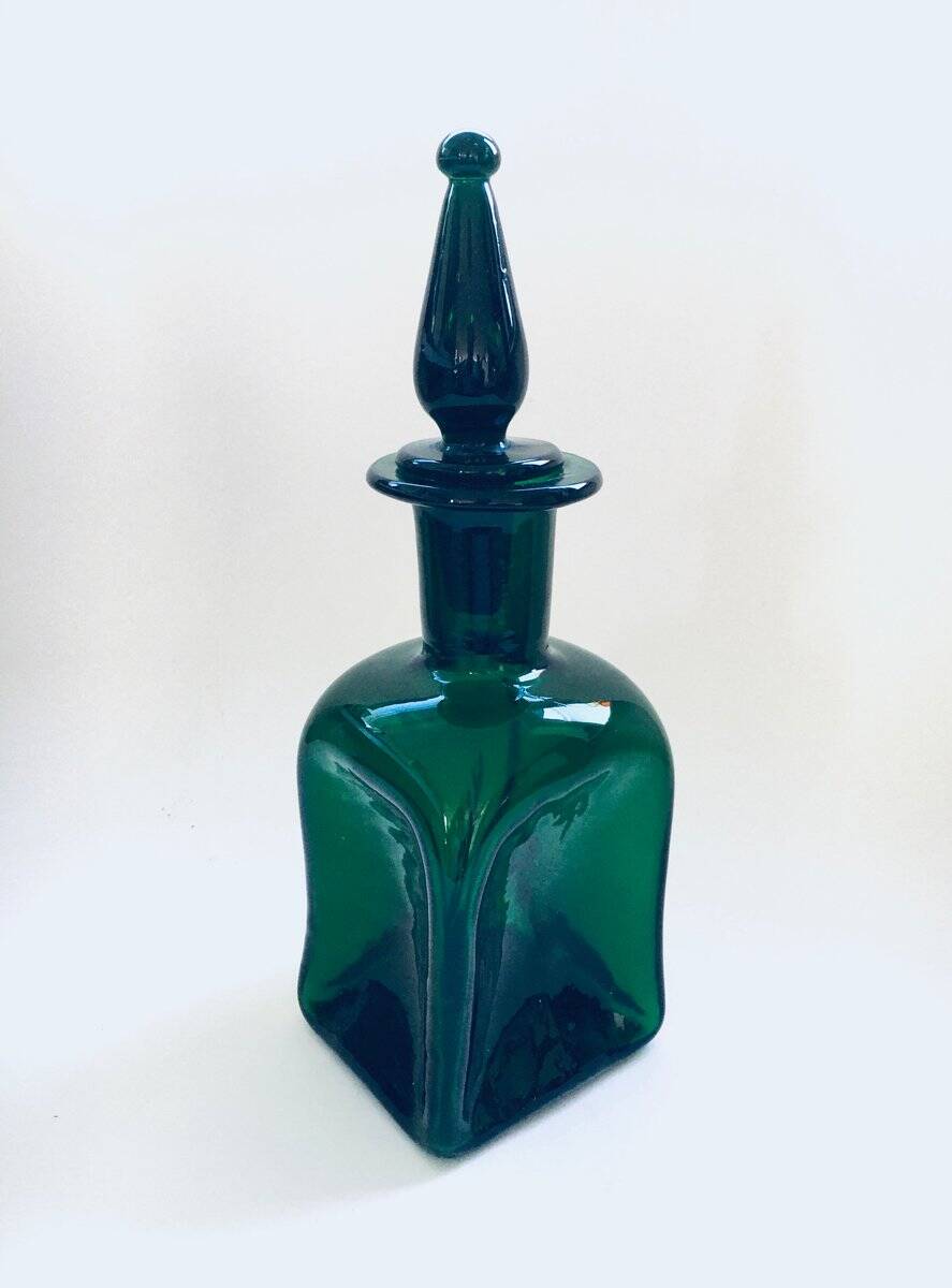 Vintage French Art Glass Decanter Bottle, 1950s