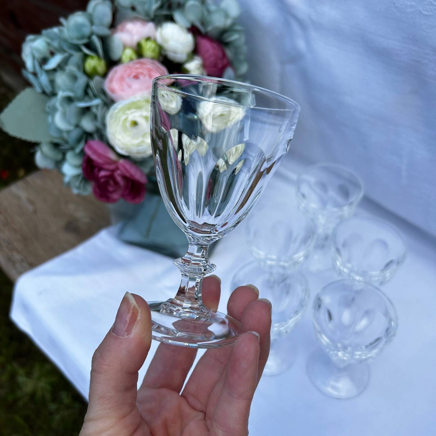 6 verres à vin cristal Rambouillet