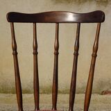 Vintage chairs, wooden, with splayed legs, both.
