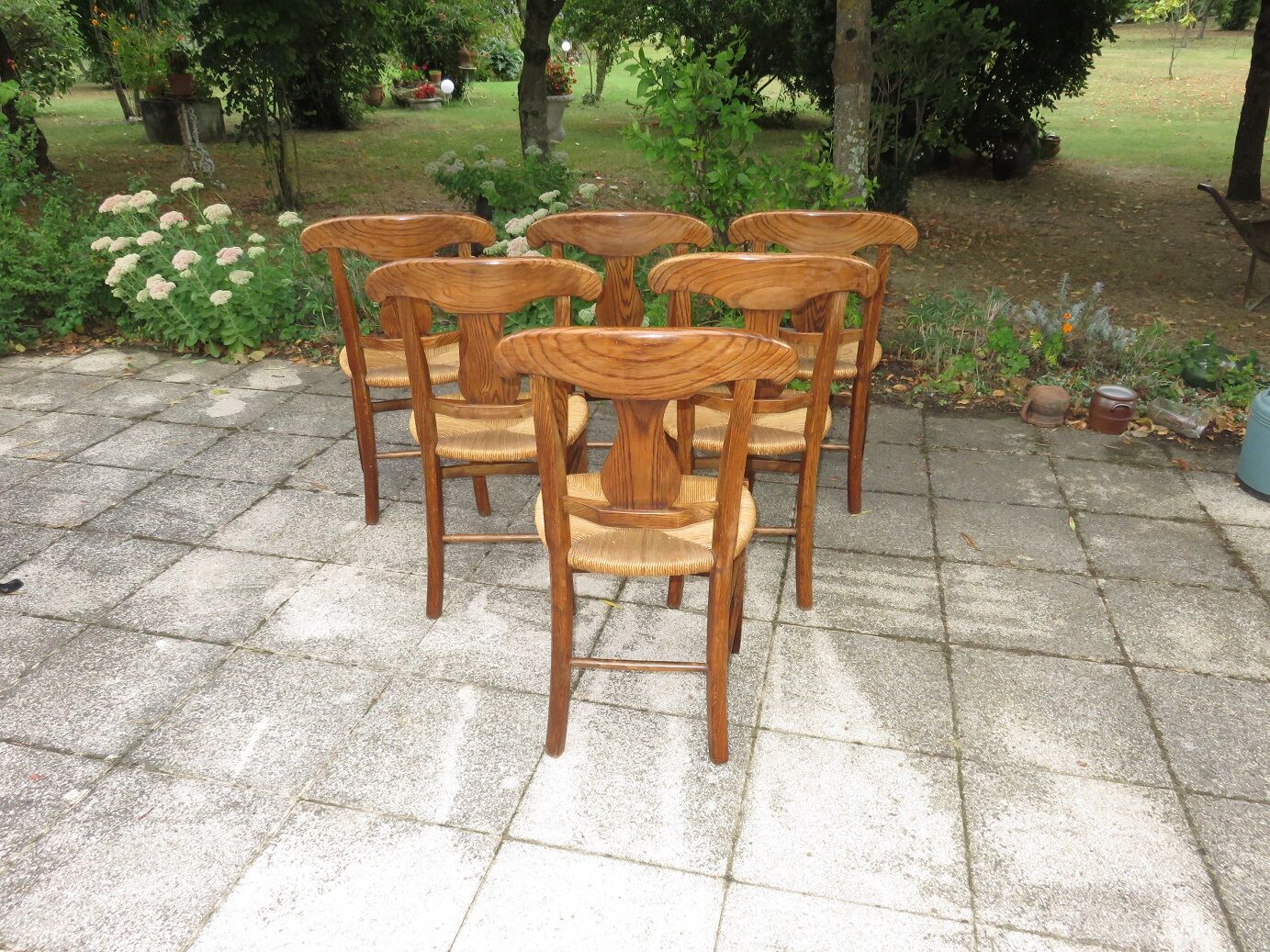 Lot de 6 anciennes chaises rustiques