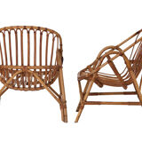 Vintage 60's rattan armchairs