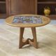 Guéridon/coffee table in oak by Guillerme and Chambron and ceramic by Danikowski for Votre Maison 1950s.