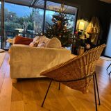 Rattan basket armchair from the 50s