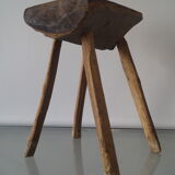 Brutalist solid wood stool