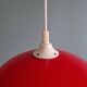 Suspension vintage en opaline rouge, années 1960-70