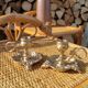 Pair of vintage solid brass candle holders