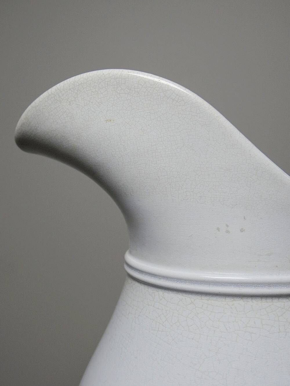 Antique white earthenware toilet jug from Pexonne, France