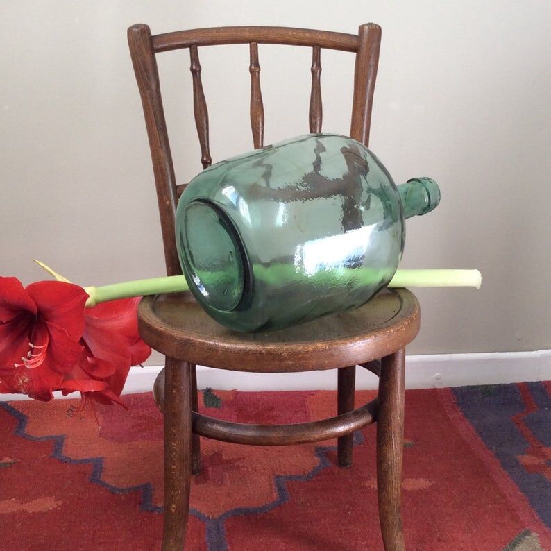 Demijohn green blown glass Viresa
