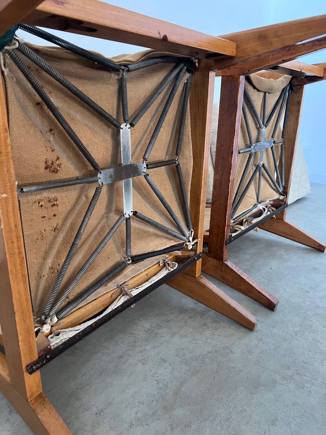 Lot 2 designer reconstruction rest armchairs from the 50s Free-Span / Guariche vintage