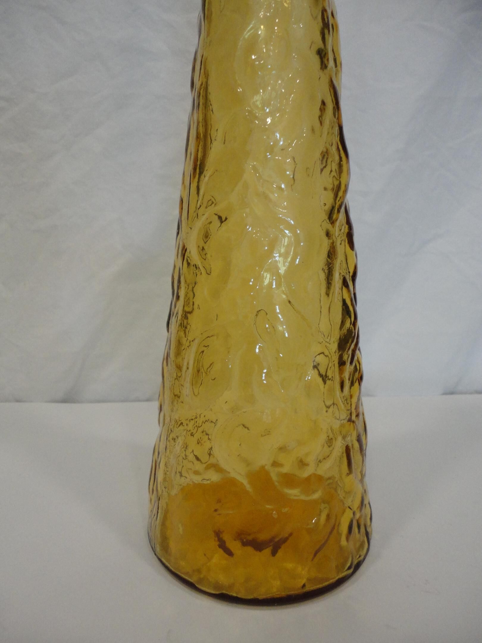 Italian "bumpy" yellow glass carafe